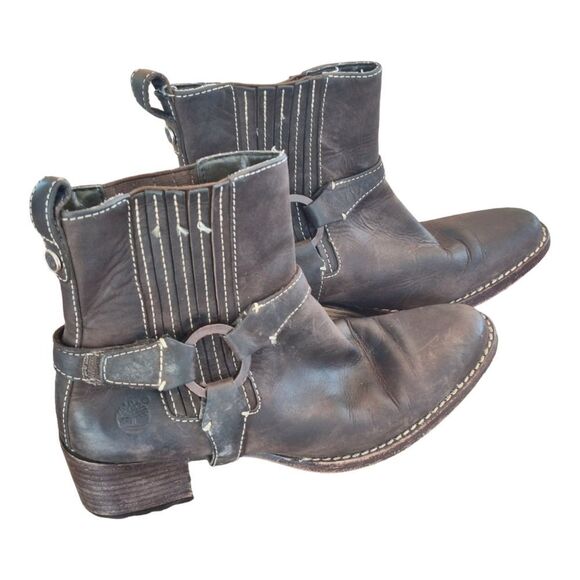 Timberland Leather Comforia Chelsea Harness Ankle Boots Womens 6 Brown - Picture 8 of 16